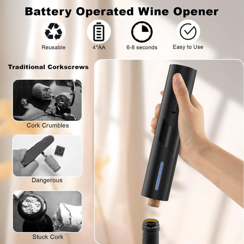 Wine Opener Electric - [YENİ!N92R】 Taşınabilir Otomatik Şişe Açacağı-Elektrikli Paslanmaz