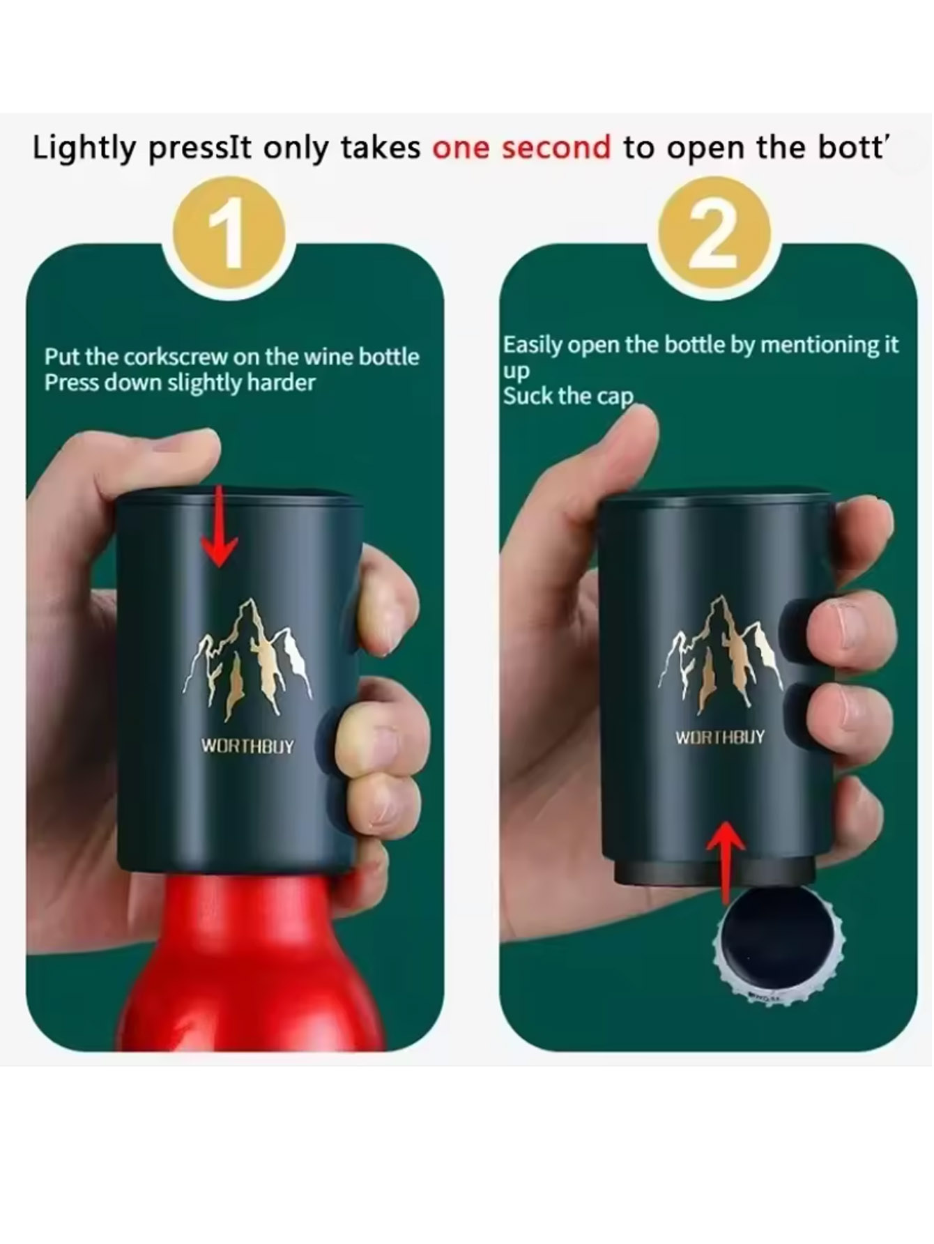 Wine Opener Electric - 1 adet otomatik bira şişe açacağı