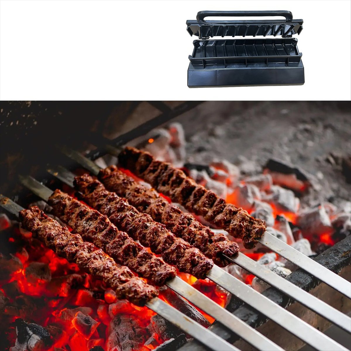 Sandwich Press Grill - A20I Büyük Kebap Yapma Presi, Siyah