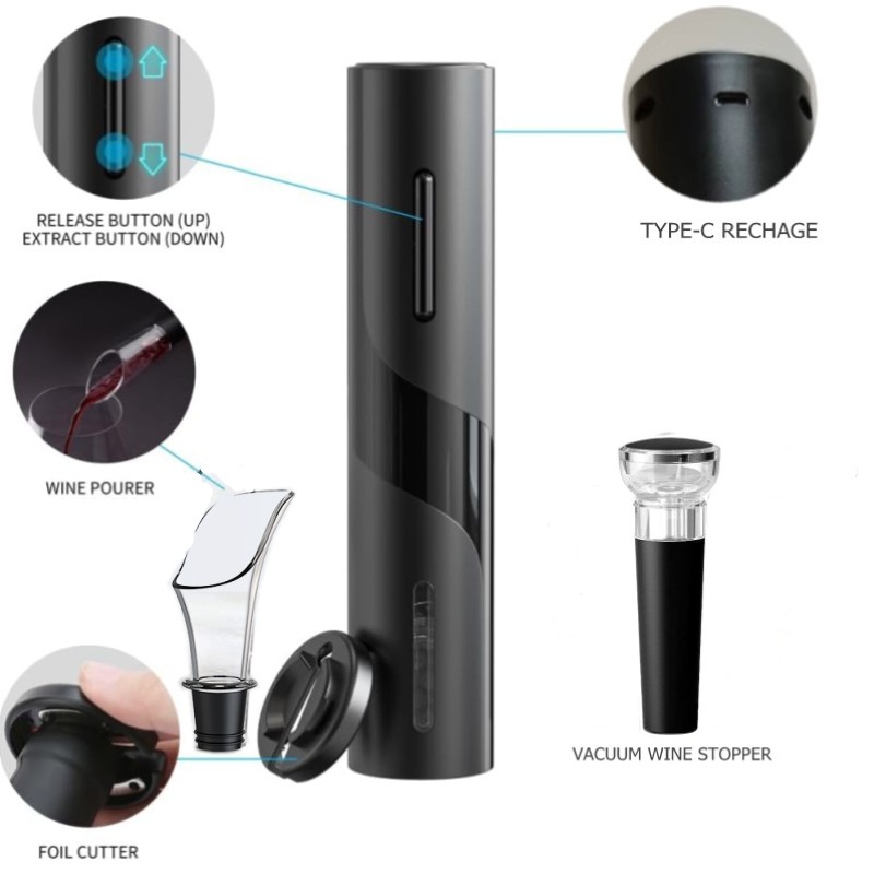 Şarj edilebilir Çok Fonksiyonl - Wine Opener Electric incelemesi ve fiyatı